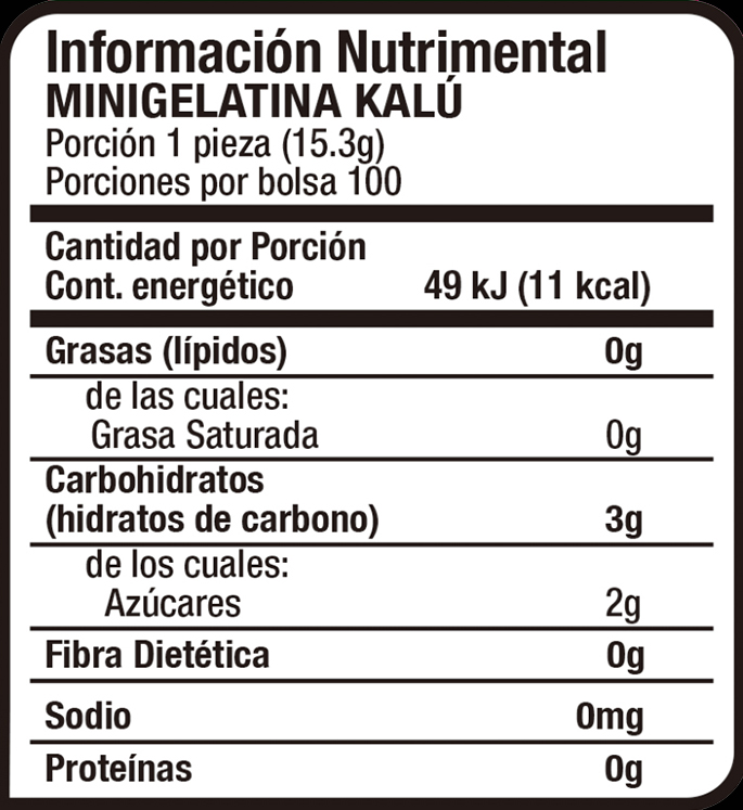 tabla nutrimental minigelatinas bolsa 100pzas