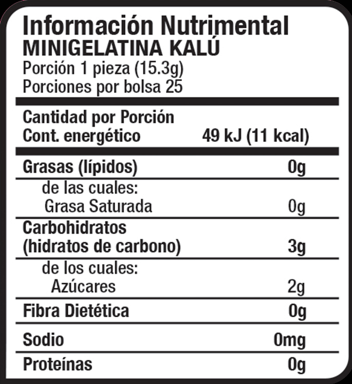 tabla nutrimental minigelatinas bolsa 25pzas