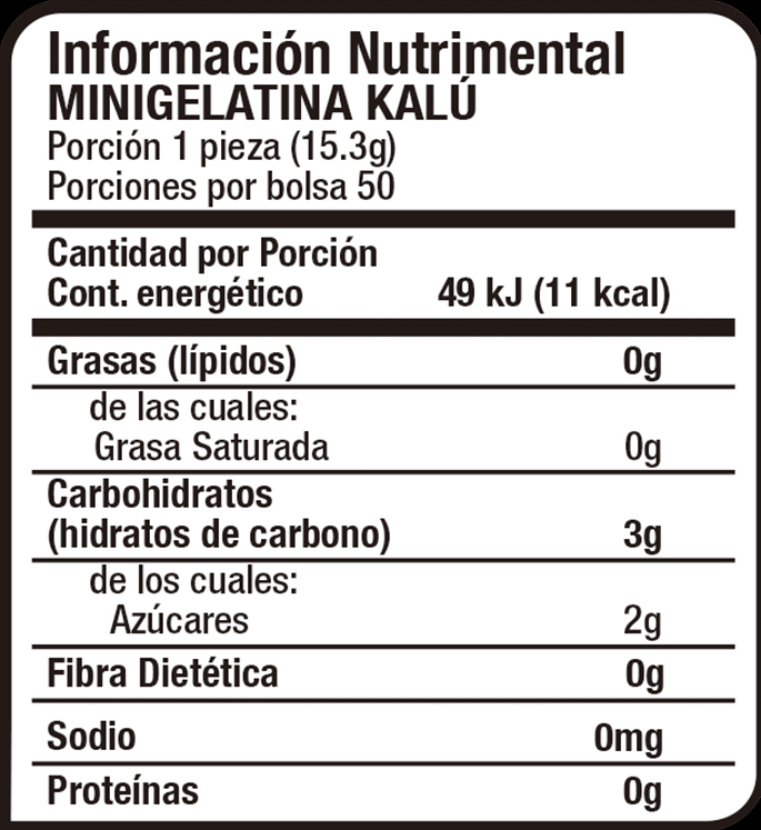 tabla nutrimental minigelatinas bolsa 50pzas